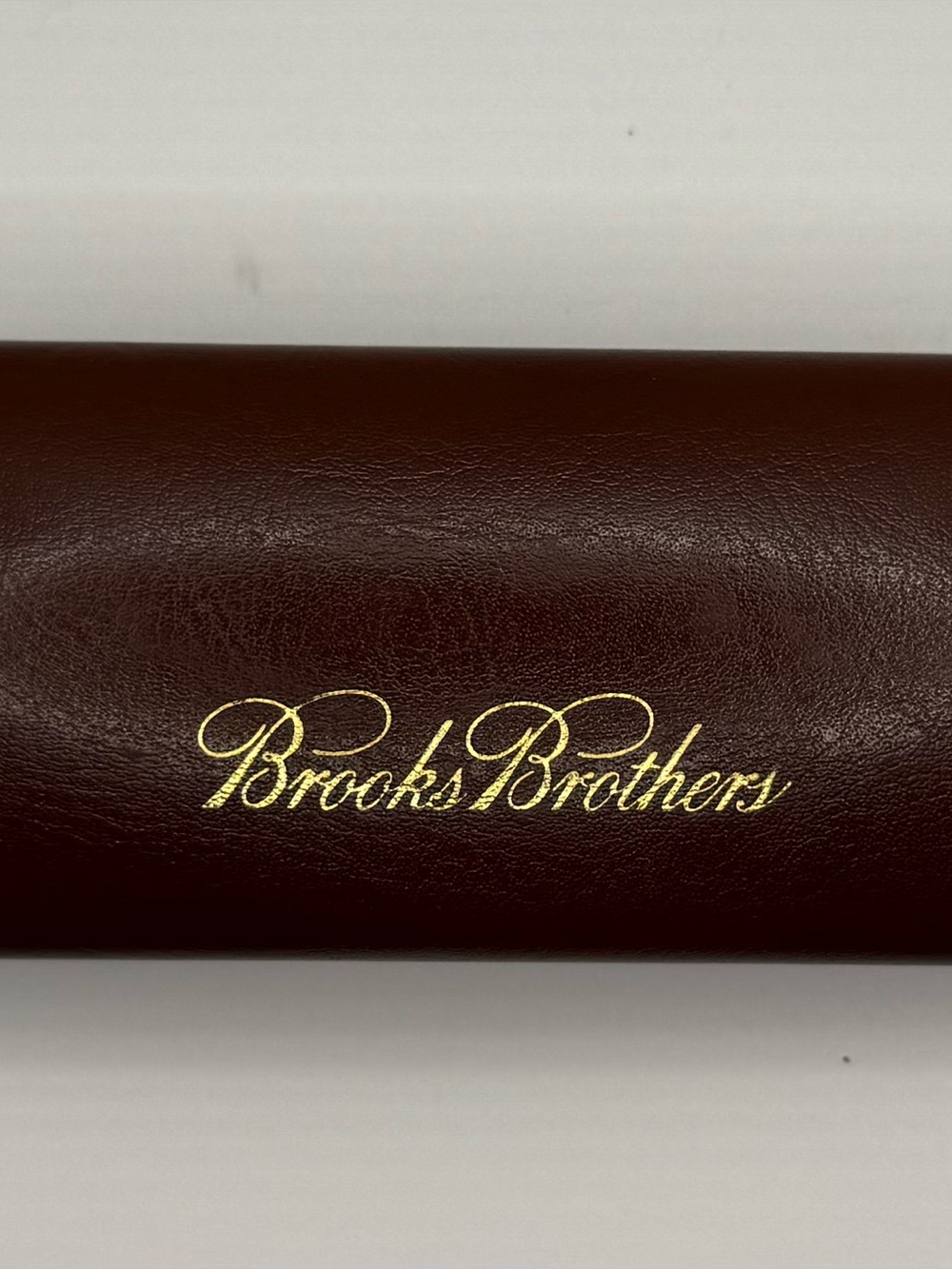 Vintage Brooks Brothers Brown Leather Eyewear Case with Gold Script mens/women’s